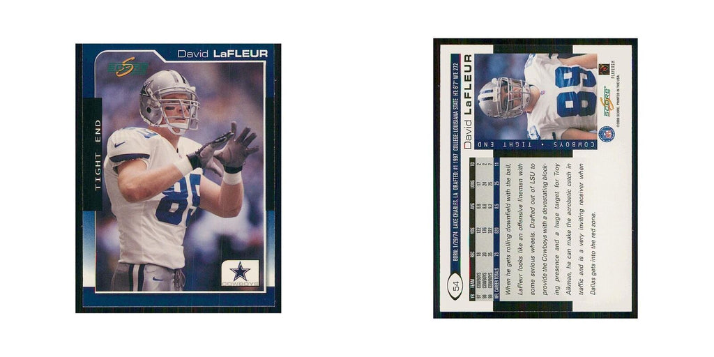 2000 Score David LaFleur Cowboys #54