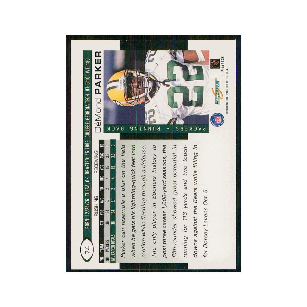 2000 Score De'Mond Parker Packers #74