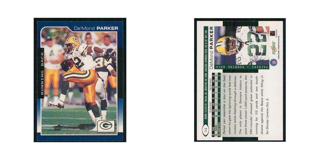 2000 Score De'Mond Parker Packers #74