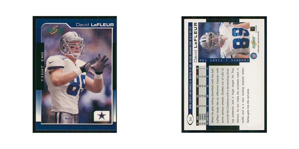 2000 Score David LaFleur Cowboys #54