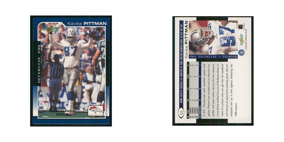 2000 Score Kavika Pittman Broncos #63