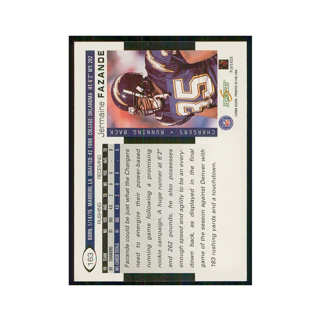 2000 Score Jermaine Fazande San Diego Chargers #163