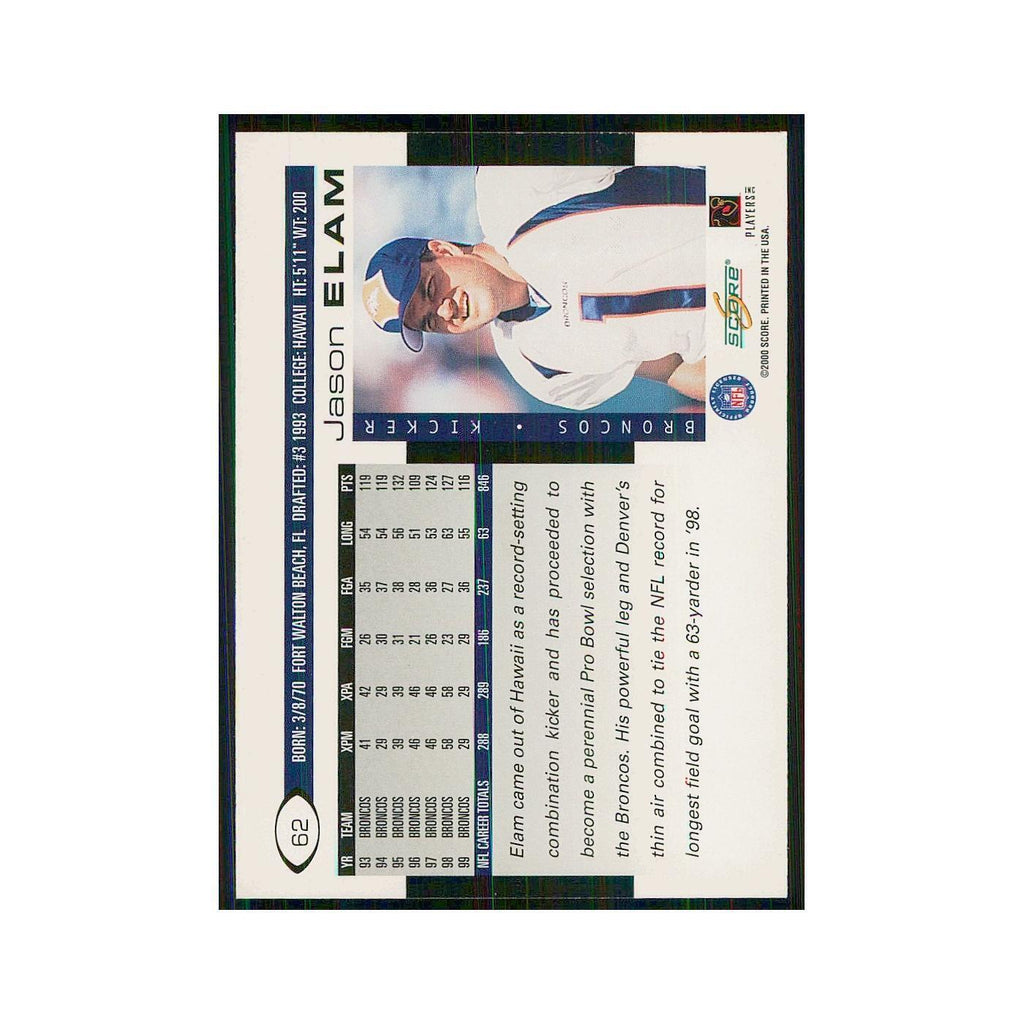 2000 Score Jason Elam Broncos #62