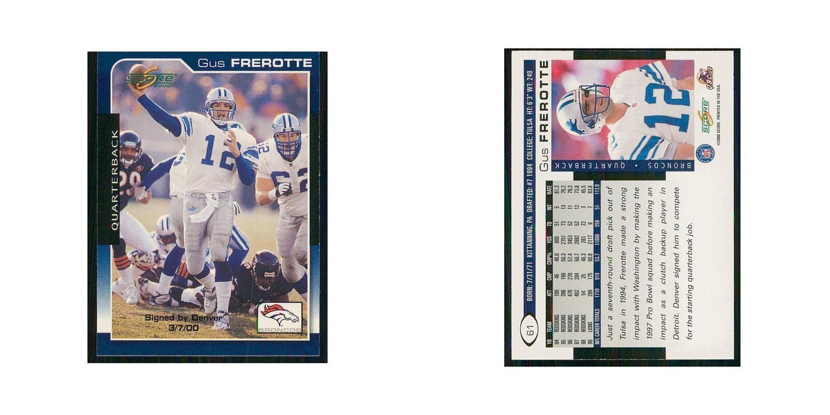 2000 Score Gus Frerotte Broncos #61