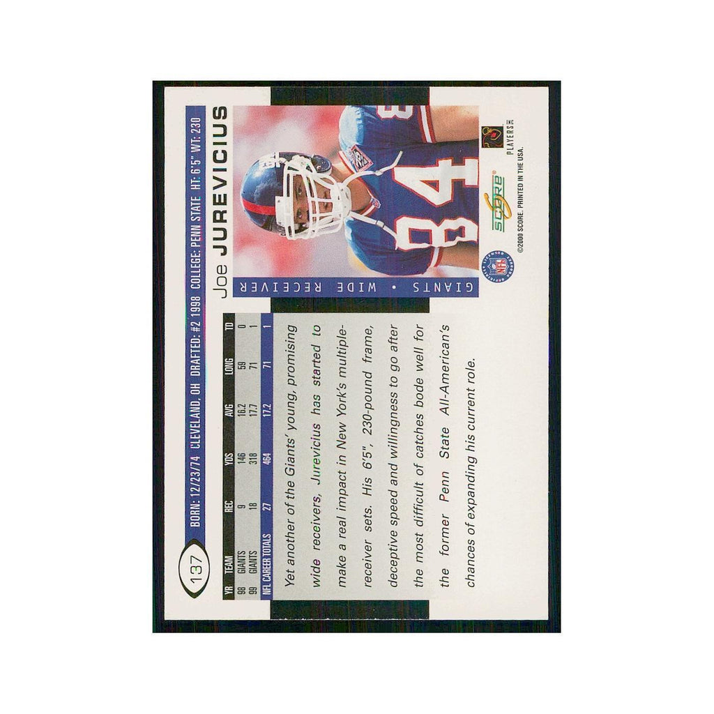 2000 Score Joe Jurevicius Giants #137