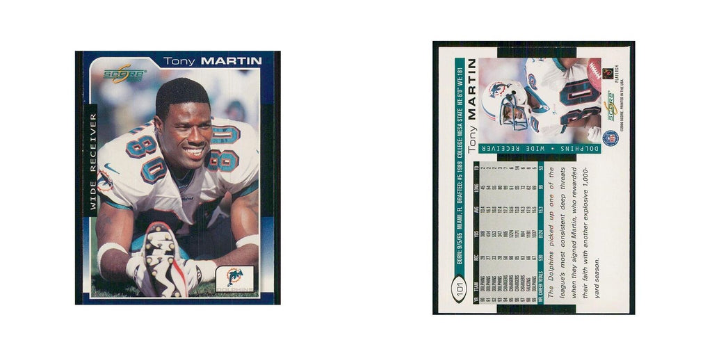 2000 Score Tony Martin Dolphins #101