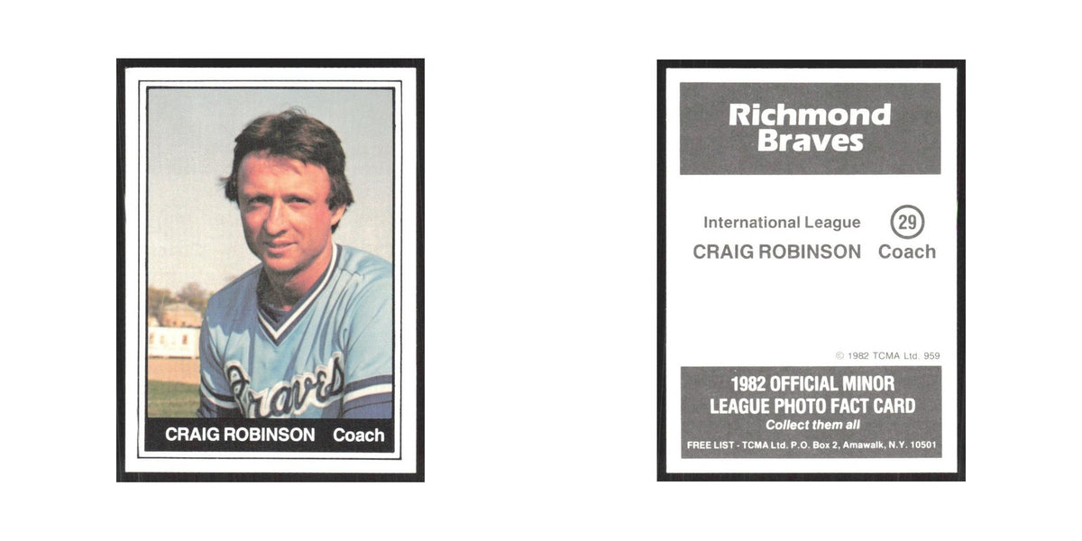 1982 TCMA Minor League Craig Robinson Richmond Braves #29