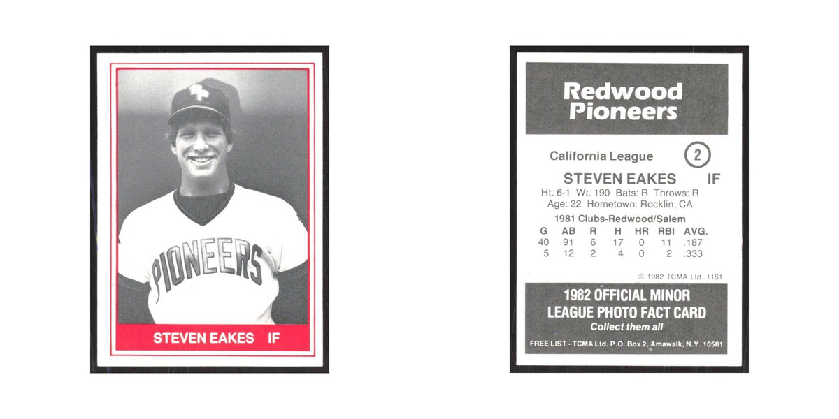 1982 TCMA Minor League Steven Eakes Redwood Pioneers #2