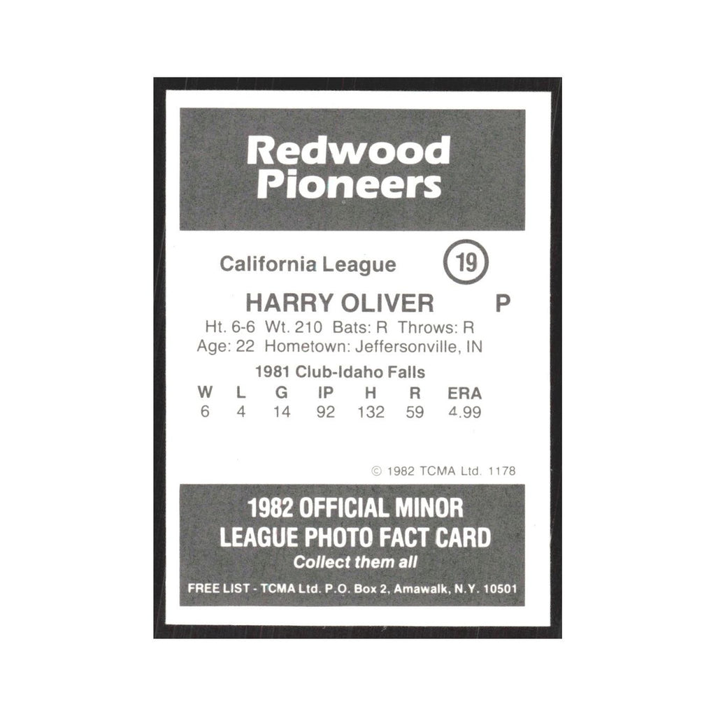 1982 TCMA Minor League Harry Oliver Redwood Pioneers #19
