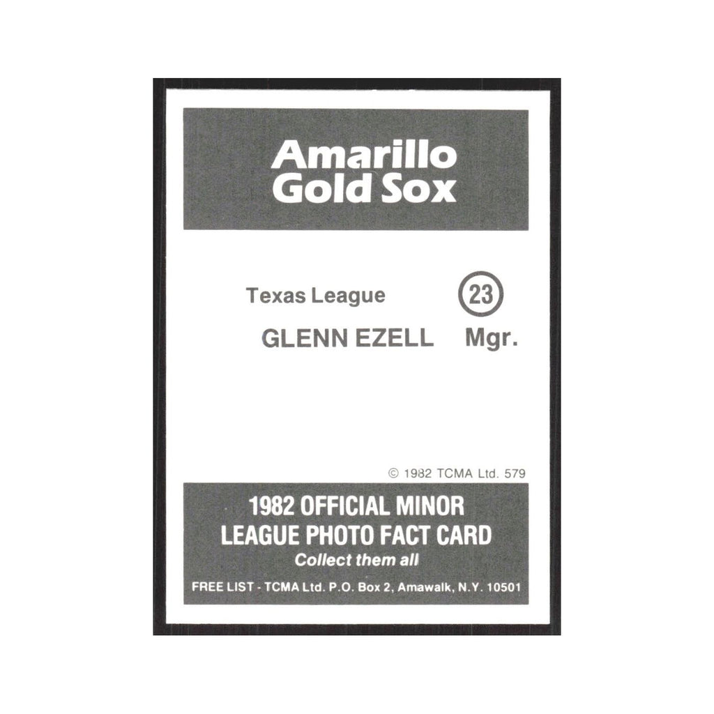 1982 TCMA Minor League Glenn Ezell Amarillo Gold Sox #23