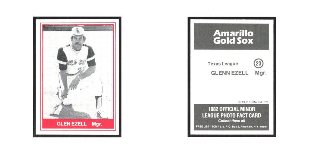 1982 TCMA Minor League Glenn Ezell Amarillo Gold Sox #23