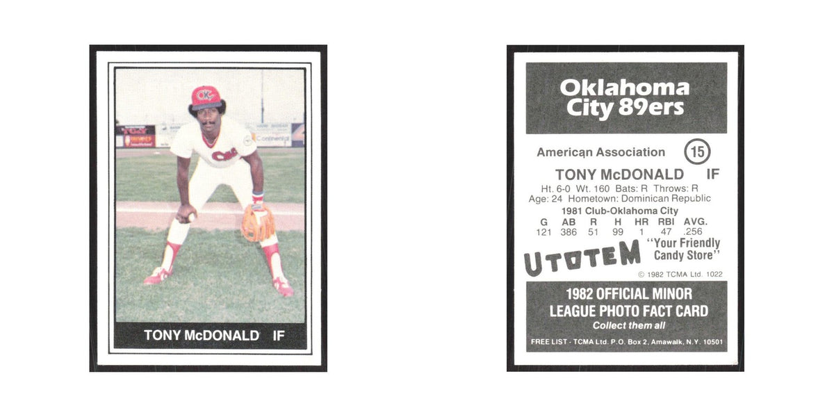 1982 TCMA Minor League Tony McDonald Oklahoma City 89ers #15