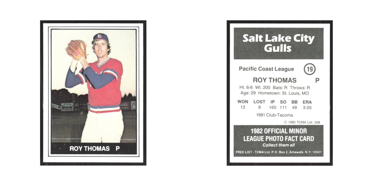 1982 TCMA Minor League Roy Thomas Salt Lake City Gulls #19