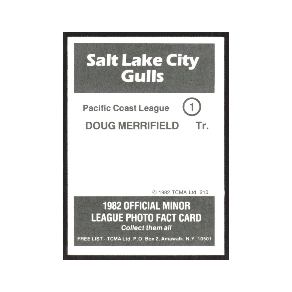 1982 TCMA Minor League Doug Merrifield Salt Lake City Gulls #1