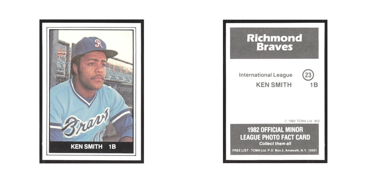 1982 TCMA Minor League Ken Smith Richmond Braves #23
