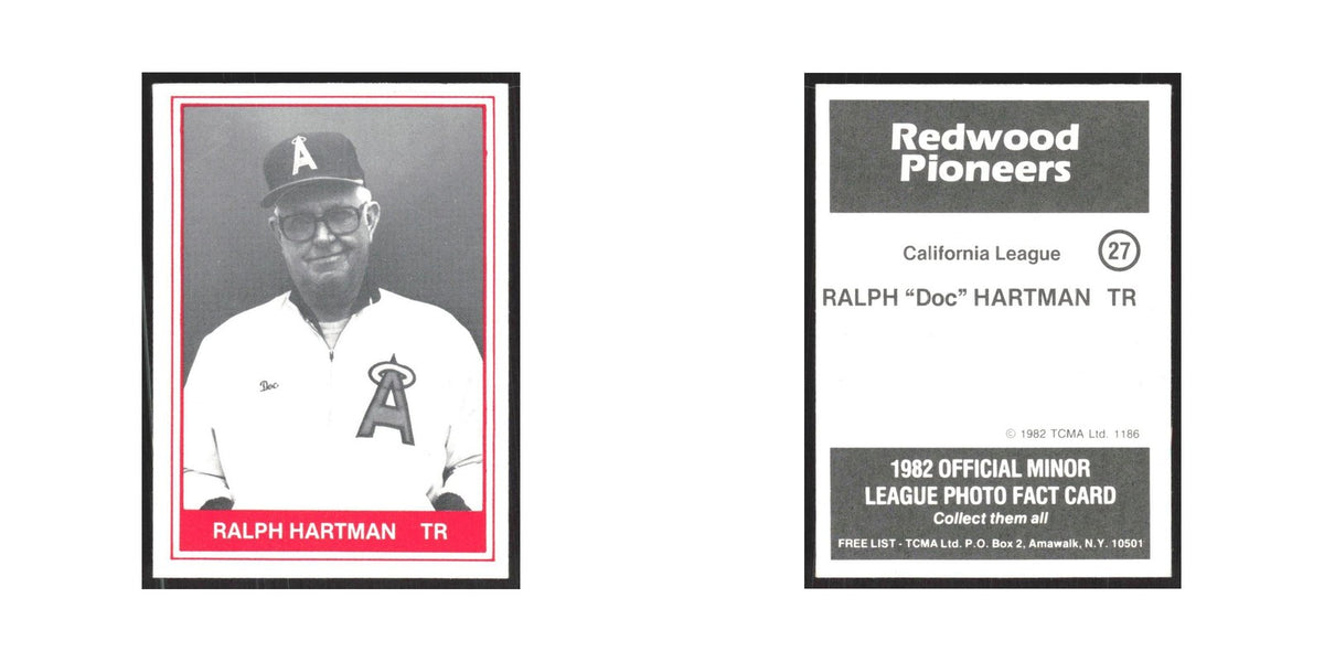 1982 TCMA Minor League Ralph Hartman Redwood Pioneers #27