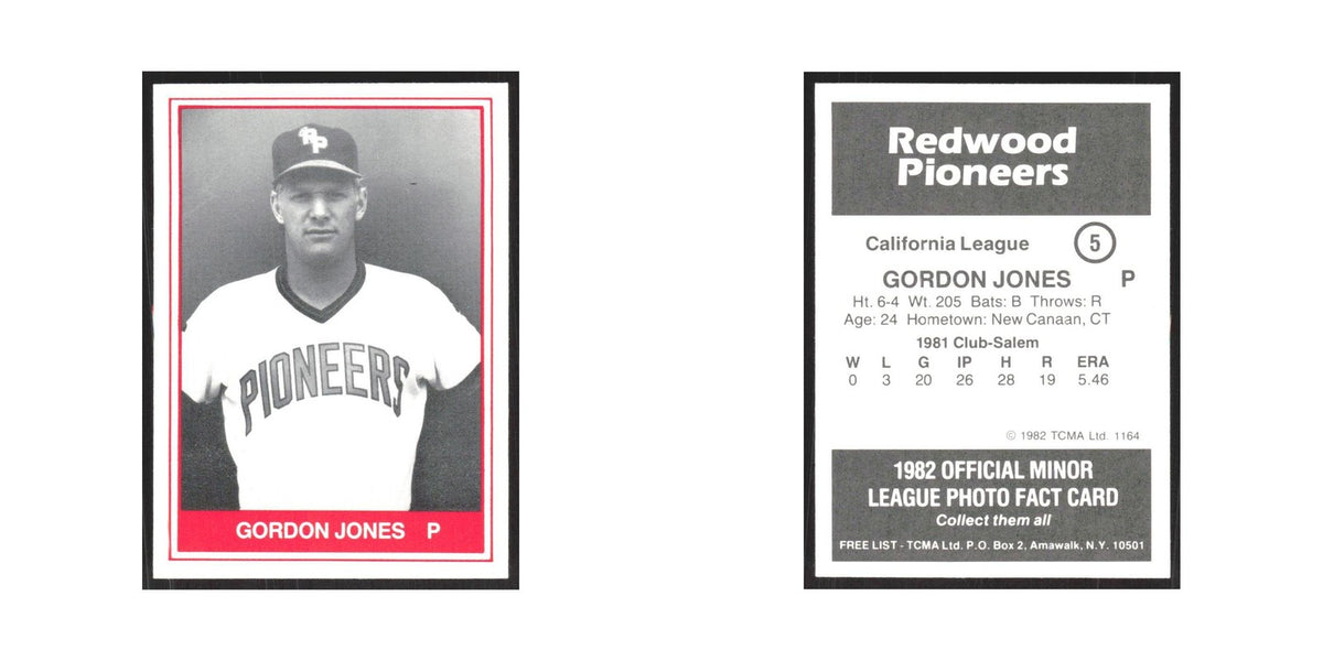 1982 TCMA Minor League Gordon Jones Redwood Pioneers #5