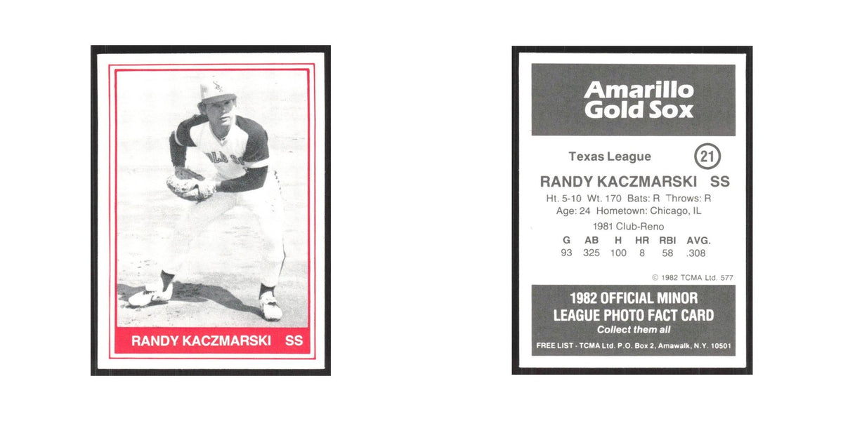 1982 TCMA Minor League Randy Kaczmarski Amarillo Gold Sox #21
