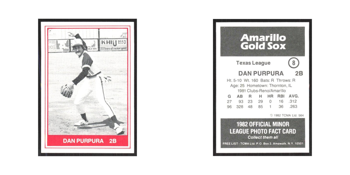 1982 TCMA Minor League Dan Purpura Amarillo Gold Sox #8
