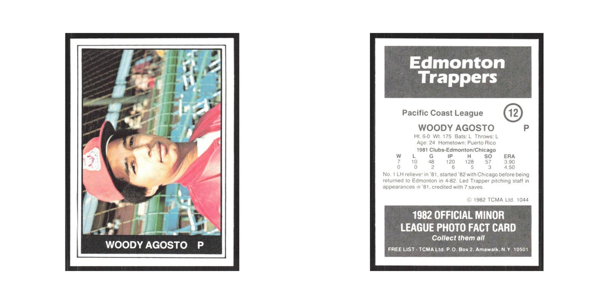 1982 TCMA Minor League Woody Agosto Edmonton Trappers #12