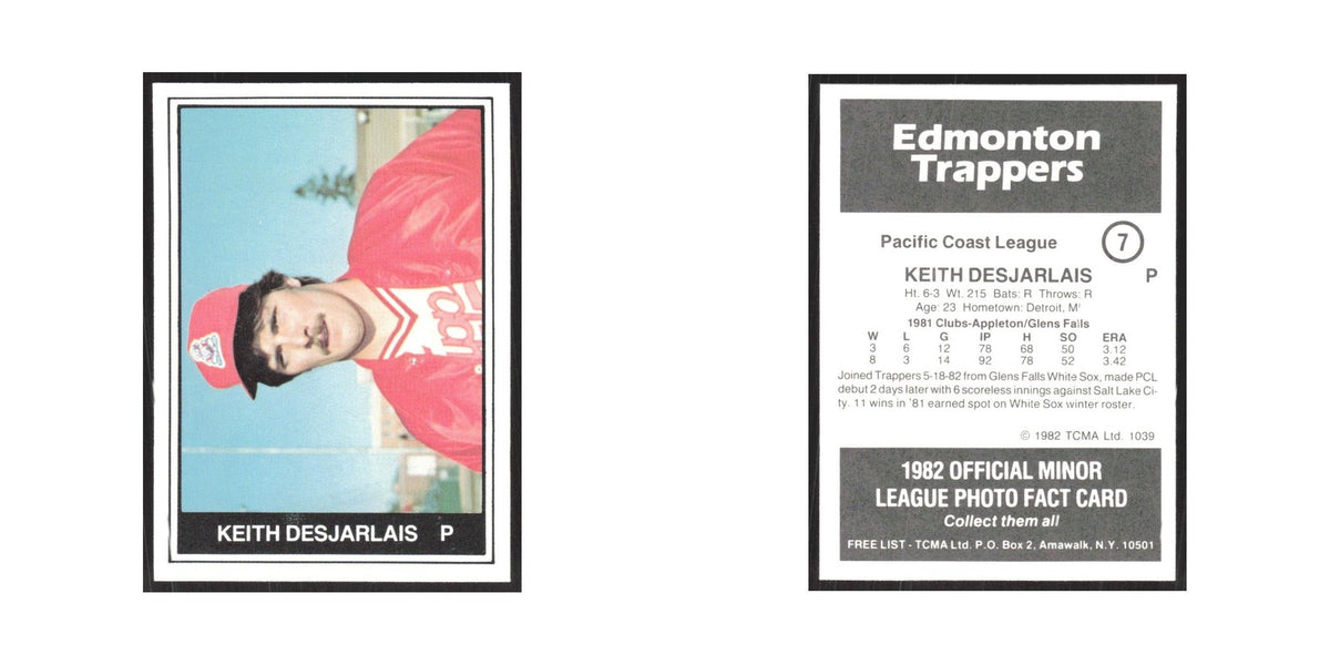 1982 TCMA Minor League Keith Desjarlais Edmonton Trappers #7