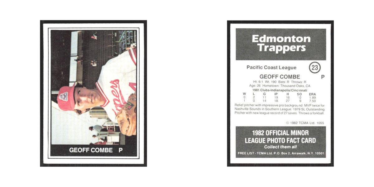 1982 TCMA Minor League Geoff Combe Edmonton Trappers #23