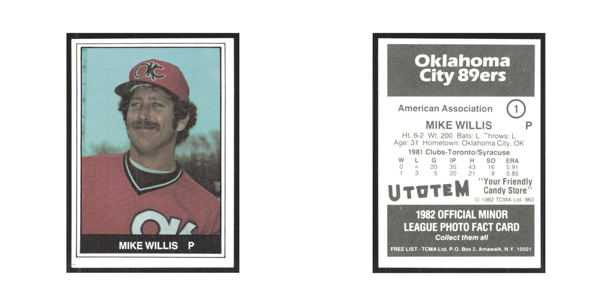 1982 TCMA Minor League Mike Willis Oklahoma City 89ers #1