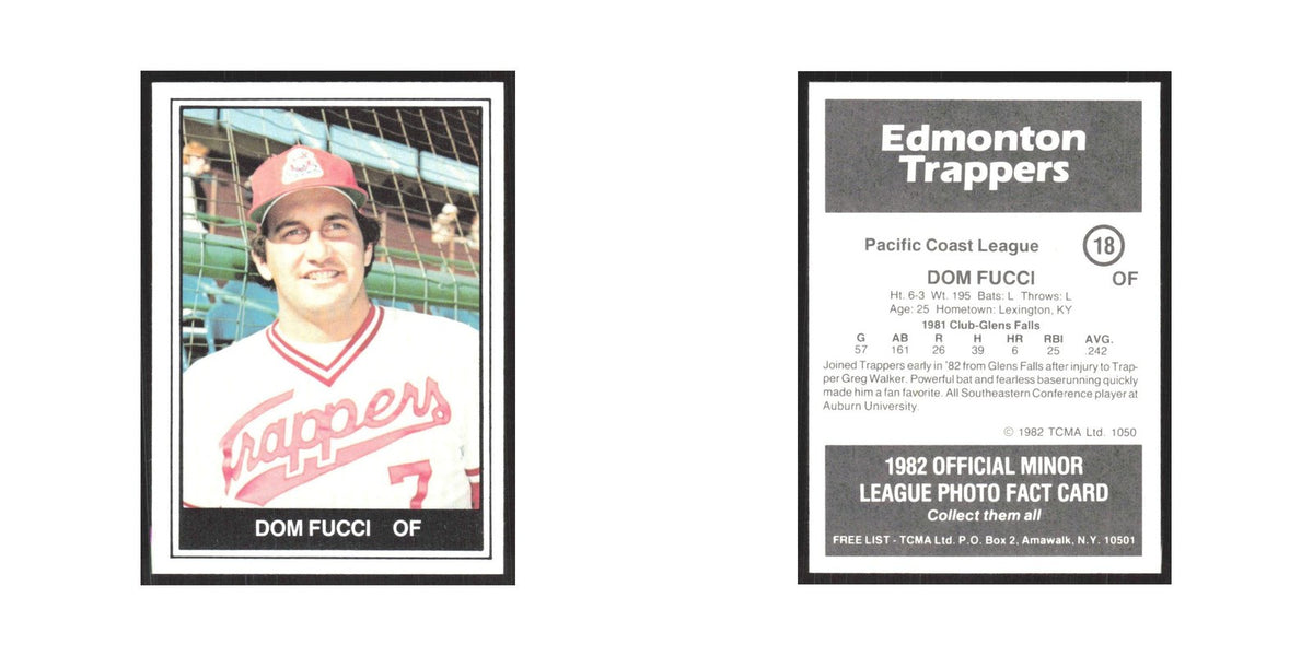 1982 TCMA Minor League Dom Fucci Edmonton Trappers #18
