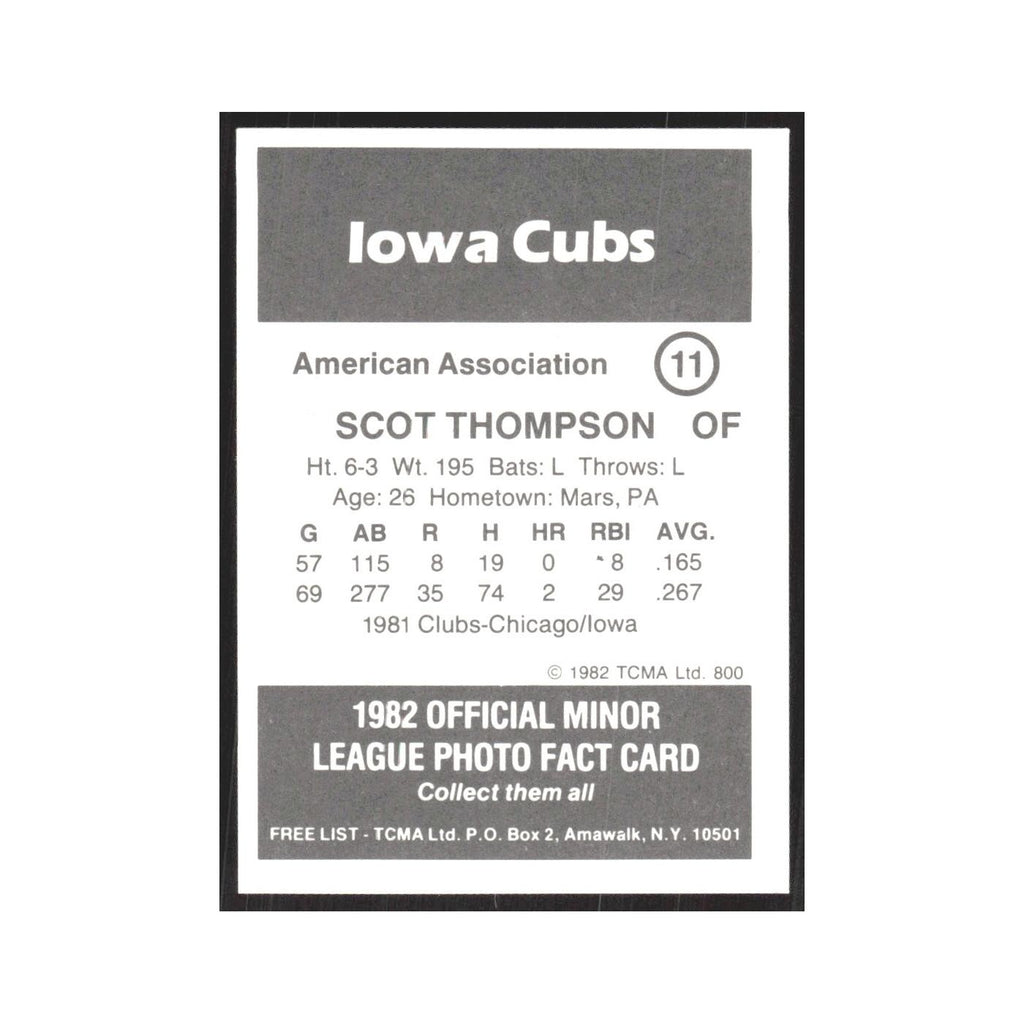 1982 TCMA Minor League Scot Thompson Iowa Cubs #11