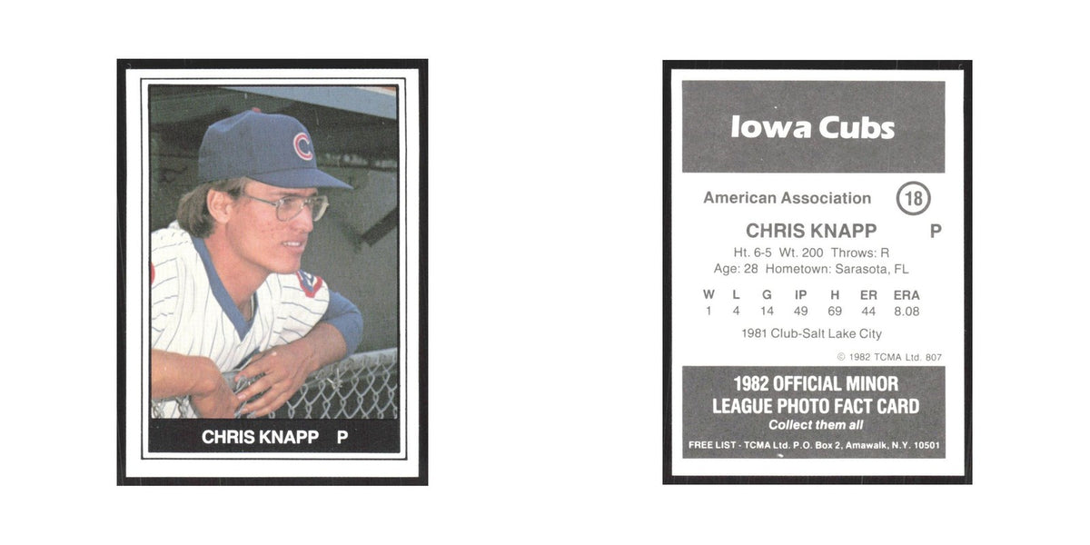 1982 TCMA Minor League Chris Knapp Iowa Cubs #18