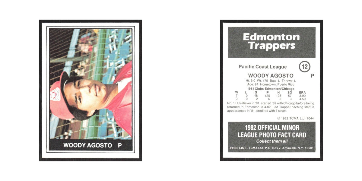 1982 TCMA Minor League Woody Agosto Edmonton Trappers #12