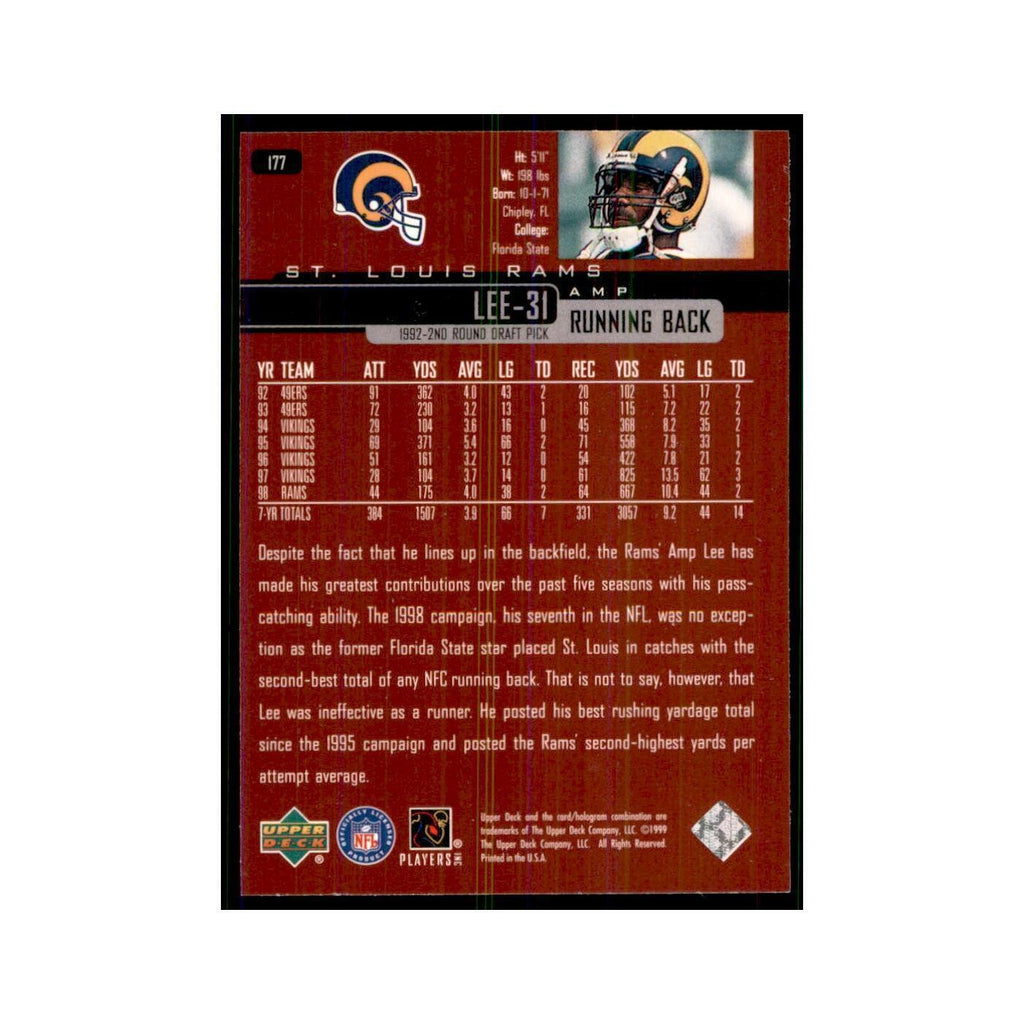 1999 Upper Deck Amp Lee St. Louis Rams #177