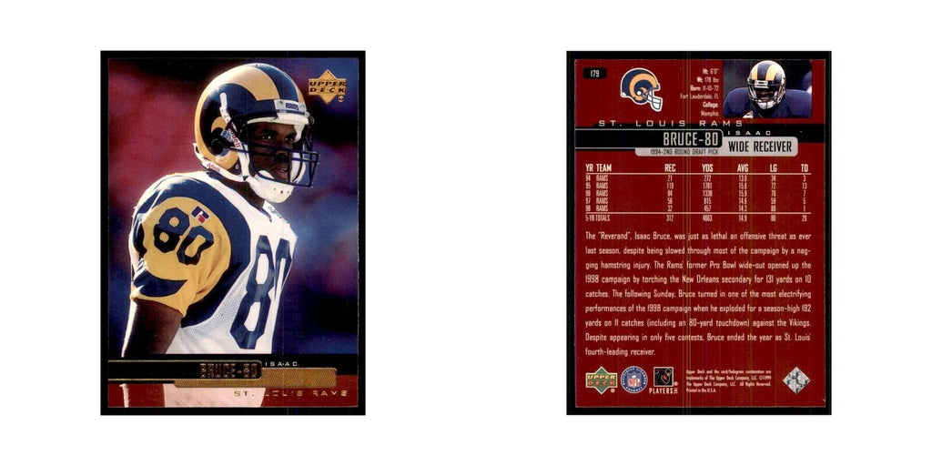 1999 Upper Deck Isaac Bruce St. Louis Rams #179