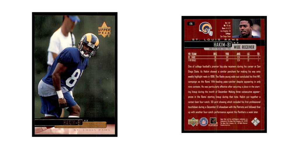 1999 Upper Deck Az Hakim St. Louis Rams #176