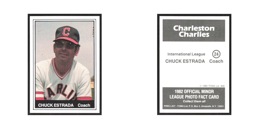 1982 TCMA Minor League Chuck Estrada Charleston Charlies #24
