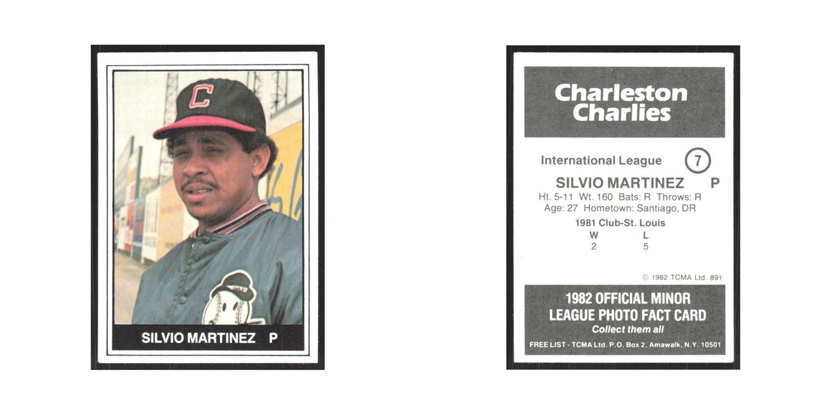 1982 TCMA Minor League Silvio Martinez Charleston Charlies #7