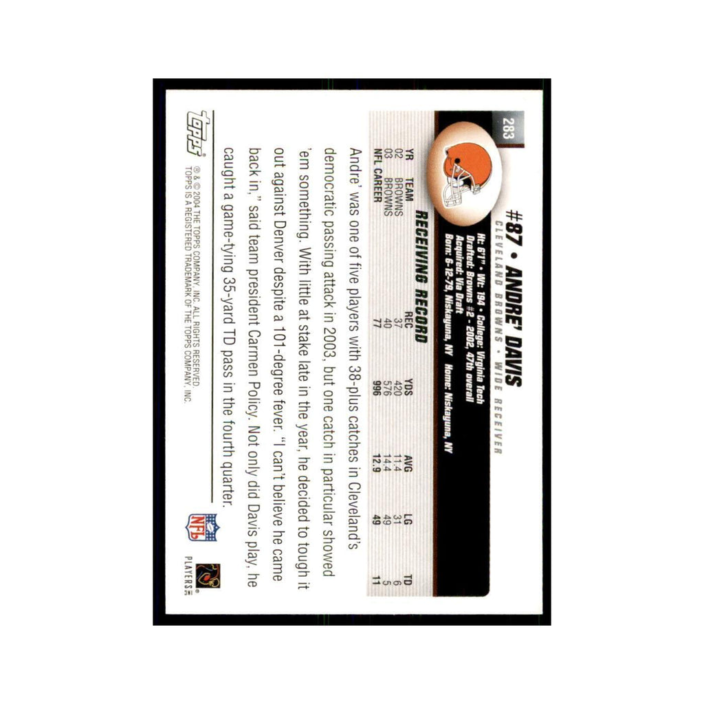 2004 Topps Andre Davis RC Browns #283