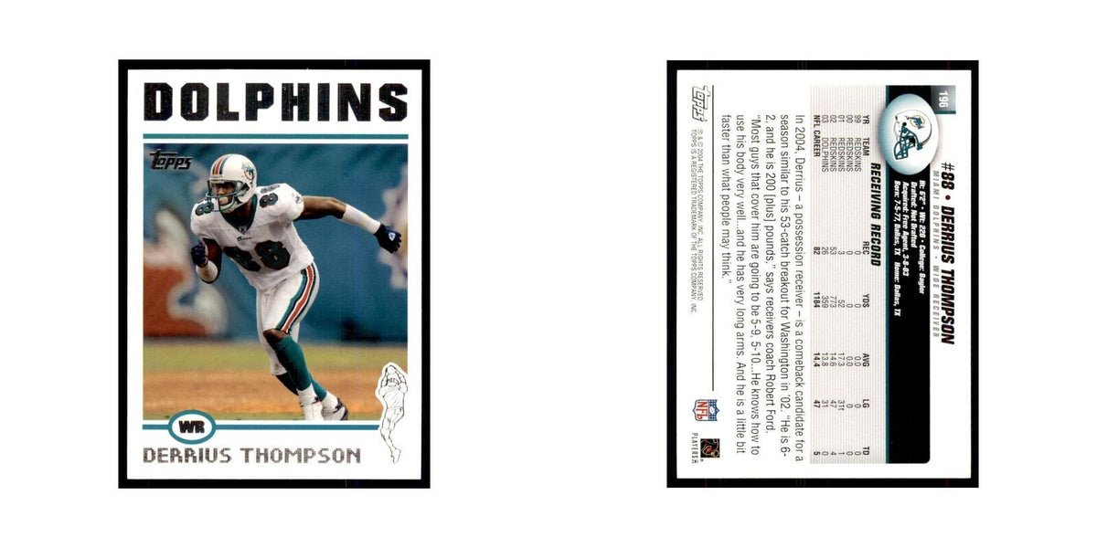 2004 Topps Derrius Thompson Dolphins #196