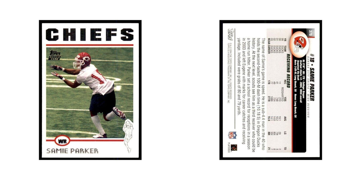 2004 Topps Samie Parker RC Chiefs #378