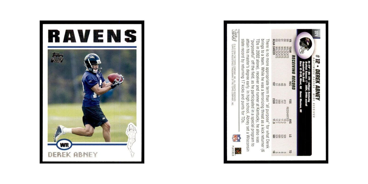 2004 Topps Derek Abney RC Ravens #371