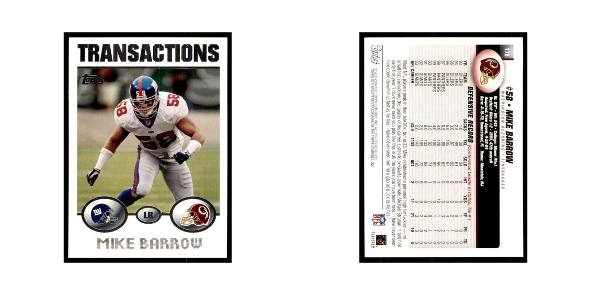 2004 Topps Mike Barrow Redskins #178
