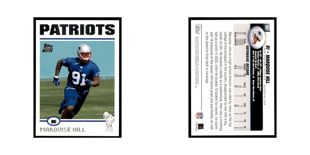 2004 Topps Marquise Hill RC Patriots #367