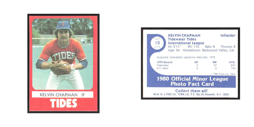 1980 TCMA Minor League Kelvin Chapman Tidewater Tides #18