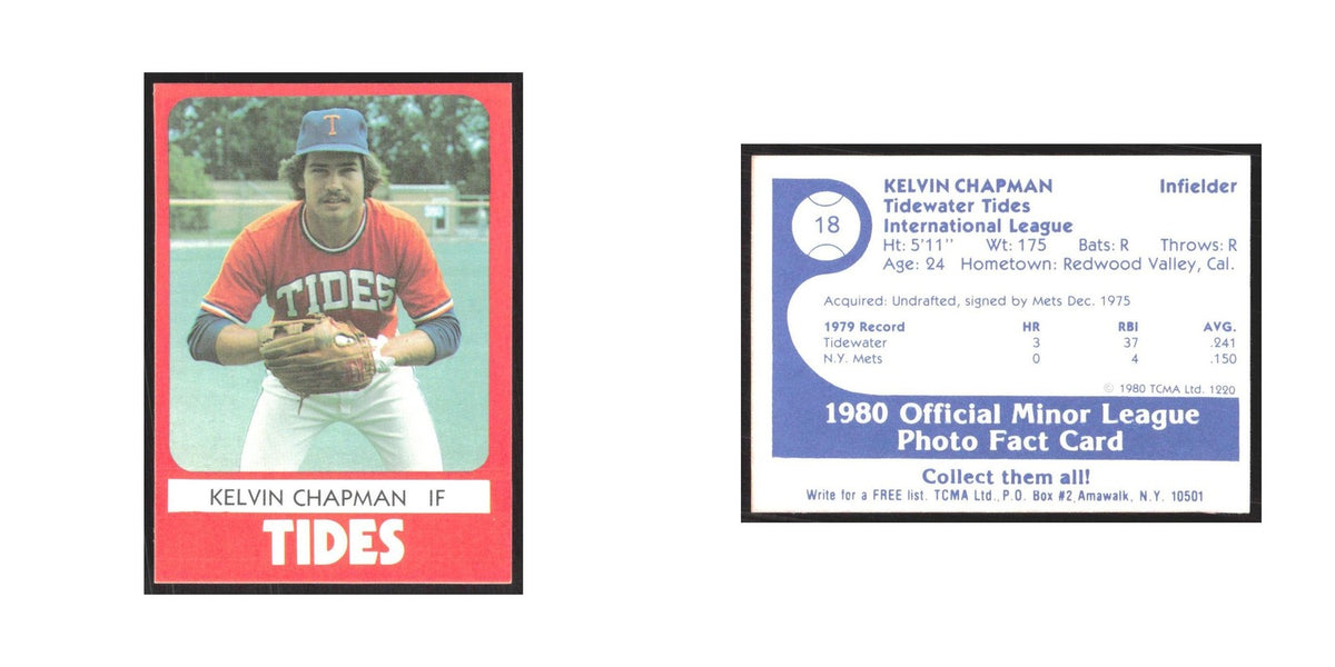 1980 TCMA Minor League Kelvin Chapman Tidewater Tides #18