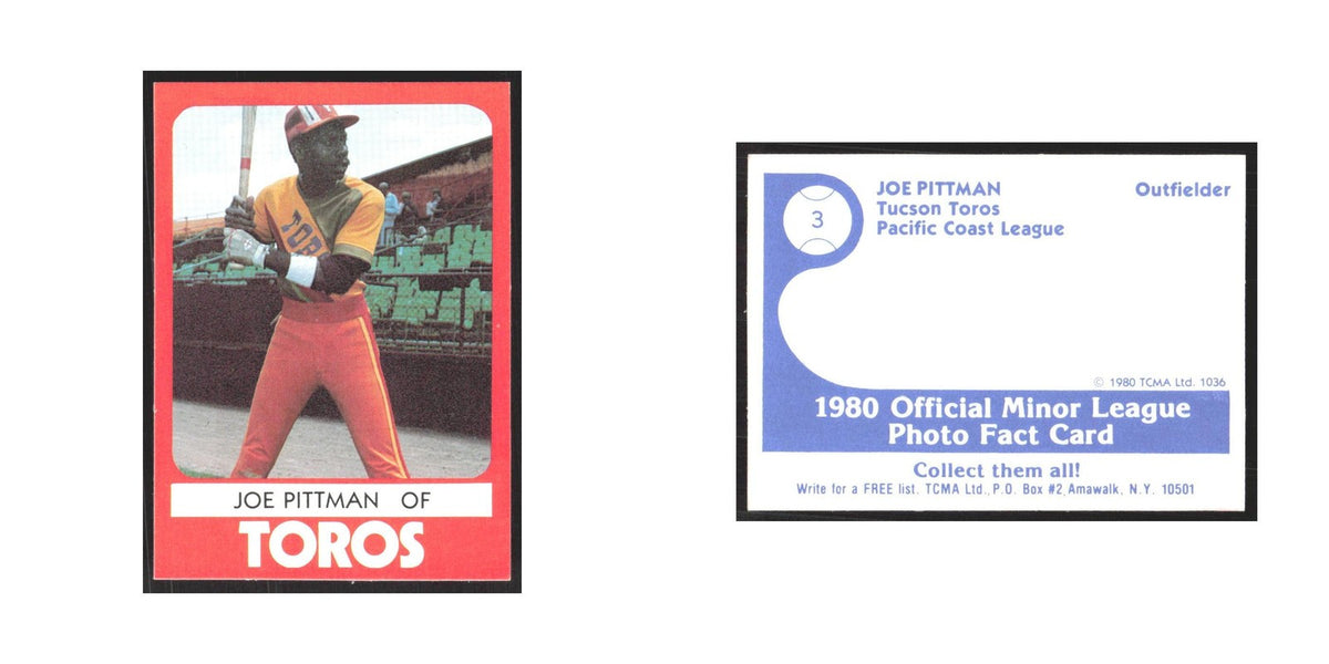 1980 TCMA Minor League Joe Pittman Tucson Toros #3