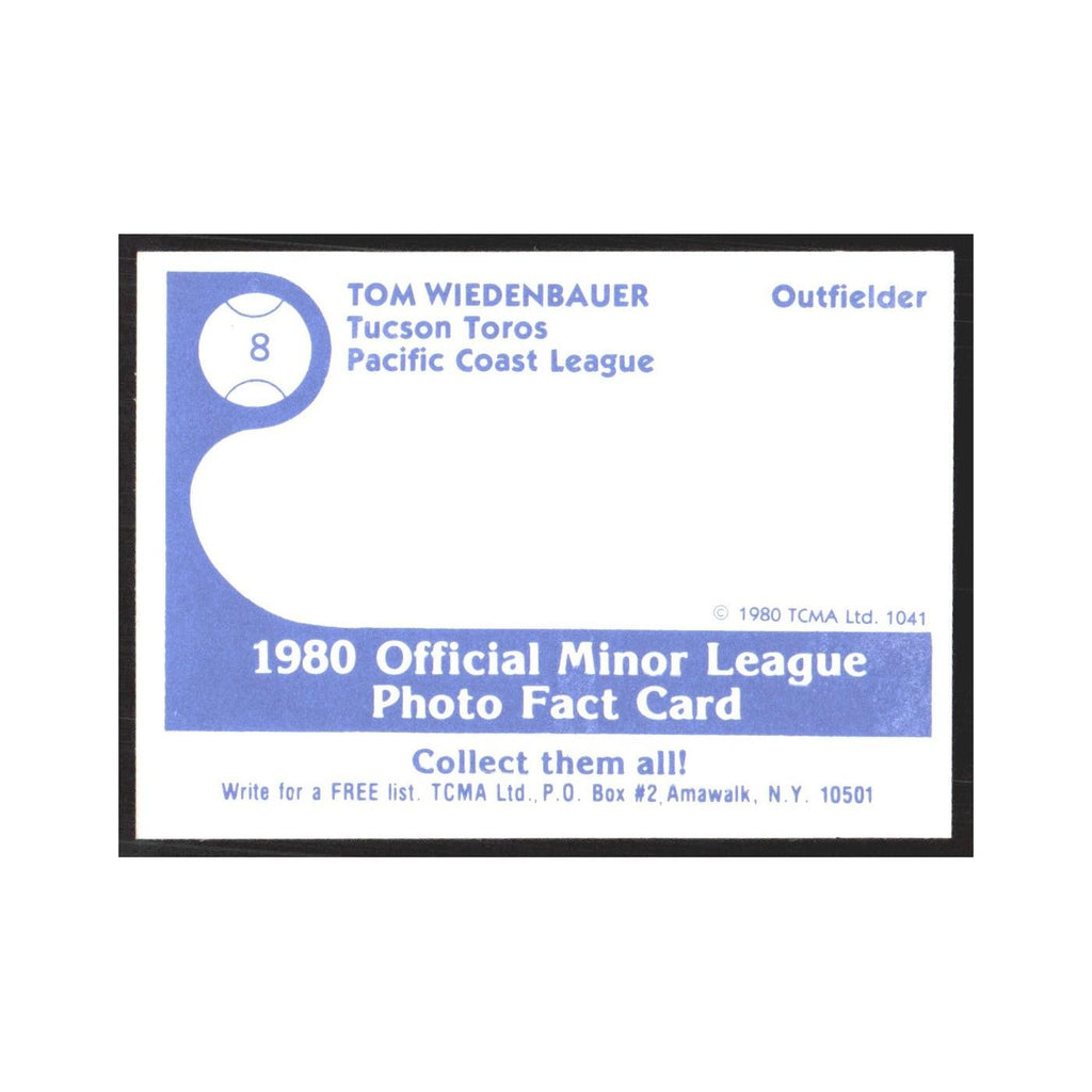 1980 TCMA Minor League Tom Wiedenbauer Tucson Toros #8