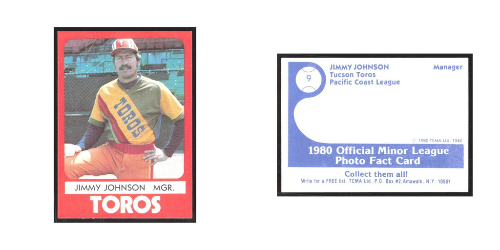 1980 TCMA Minor League Jimmy Johnson Tucson Toros #9