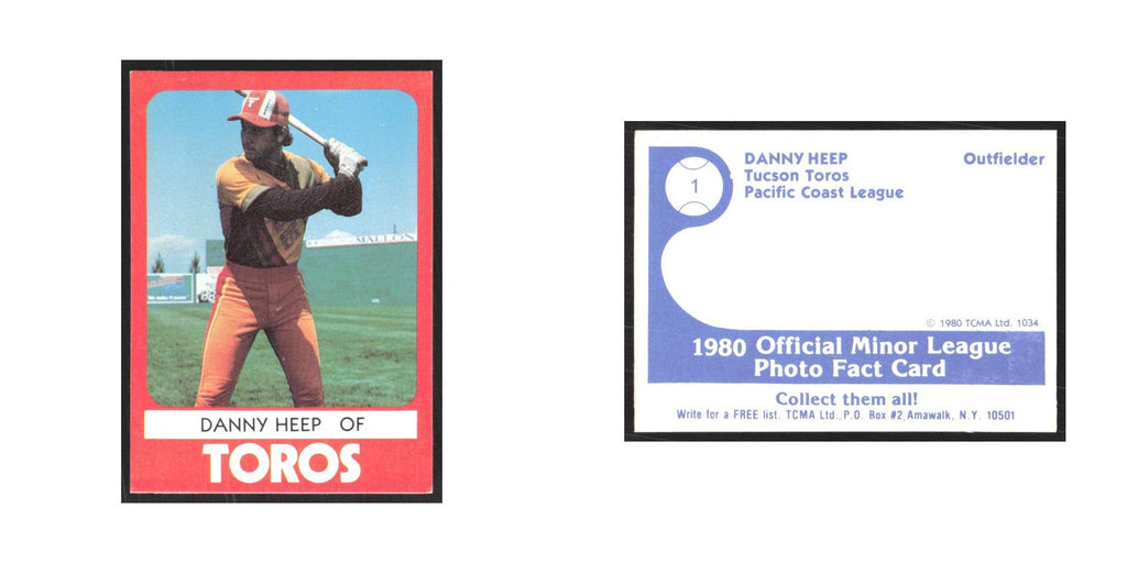 1980 TCMA Minor League Danny Heep Tucson Toros #1
