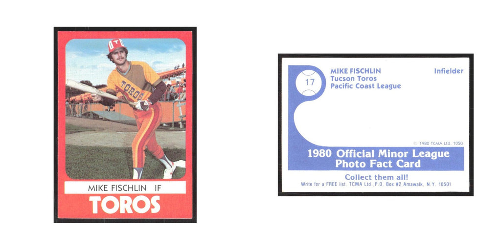 1980 TCMA Minor League Mike Fischlin Tucson Toros #17