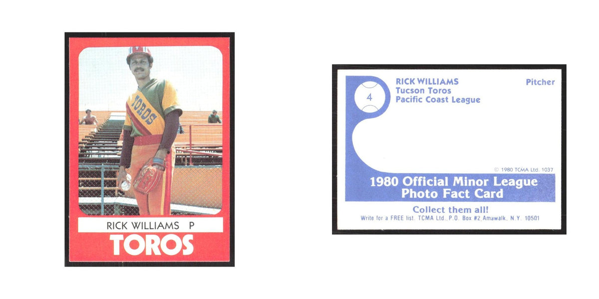 1980 TCMA Minor League Rick Williams Tucson Toros #4